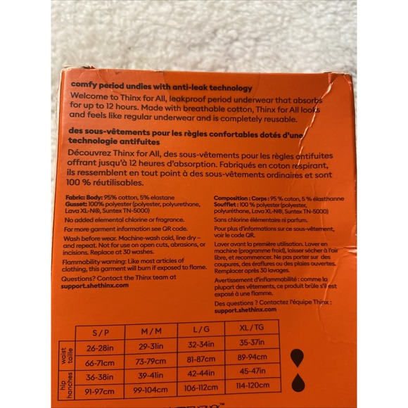 Thinx for All Leakproof Period Underwear Brief Black Large NIP New - Picture 7 of 10